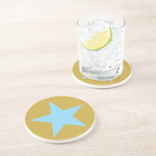 Dessous de verre en grès doré avec BlueStar Drink