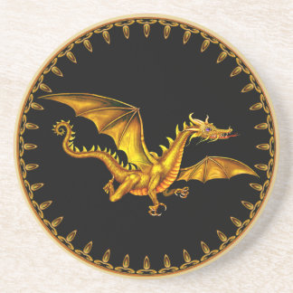 Dessous De Verre En Grès dragon d'or de vol
