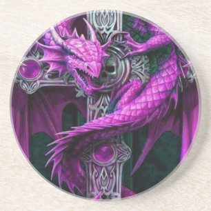 Dessous De Verre En Grès Dragon pourpre