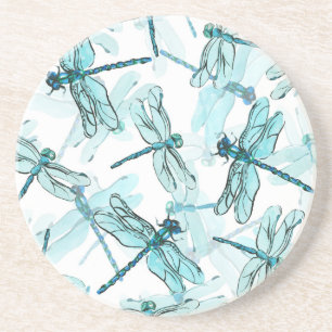 Dessous De Verre En Grès Dragonflies élégantes : Aquarelle