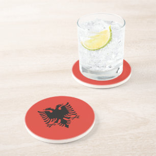 Dessous De Verre En Grès Drapeau albanais