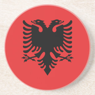 Dessous De Verre En Grès Drapeau albanais patriotique