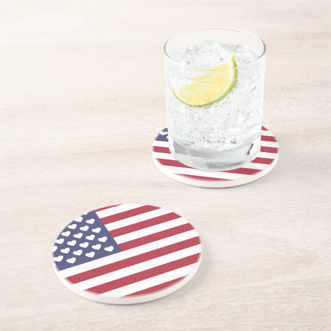 Dessous De Verre En Grès Drapeau américain (Côté)