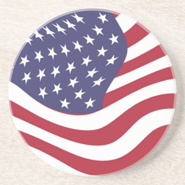 DESSOUS DE VERRE EN GRÈS DRAPEAU AMÉRICAIN (Devant)
