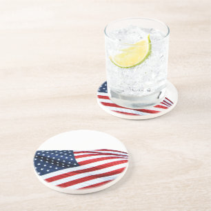 Dessous De Verre En Grès Drapeau américain 2412