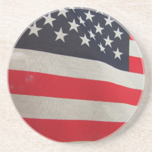 Dessous De Verre En Grès Drapeau américain rouge blanc et bleu