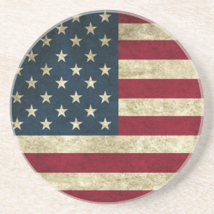 Dessous De Verre En Grès Drapeau américain Vintage Patriotique Grunge