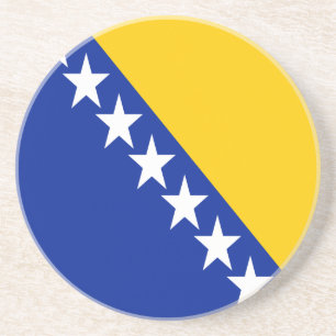 Dessous De Verre En Grès Drapeau de Bosnie-Herzégovine patriotique