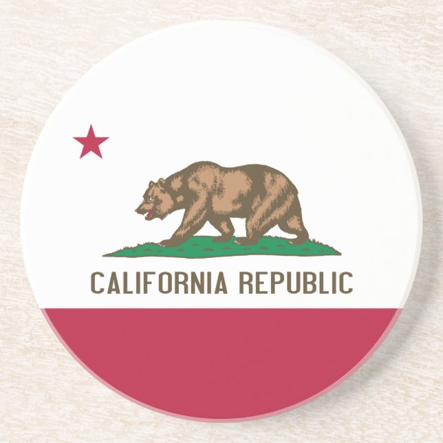 Dessous De Verre En Grès Drapeau de Californie (Devant)