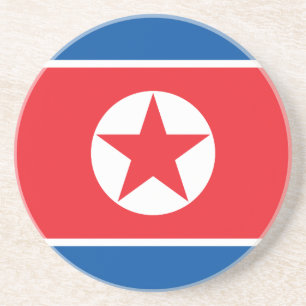 Dessous De Verre En Grès Drapeau de la Corée du Nord