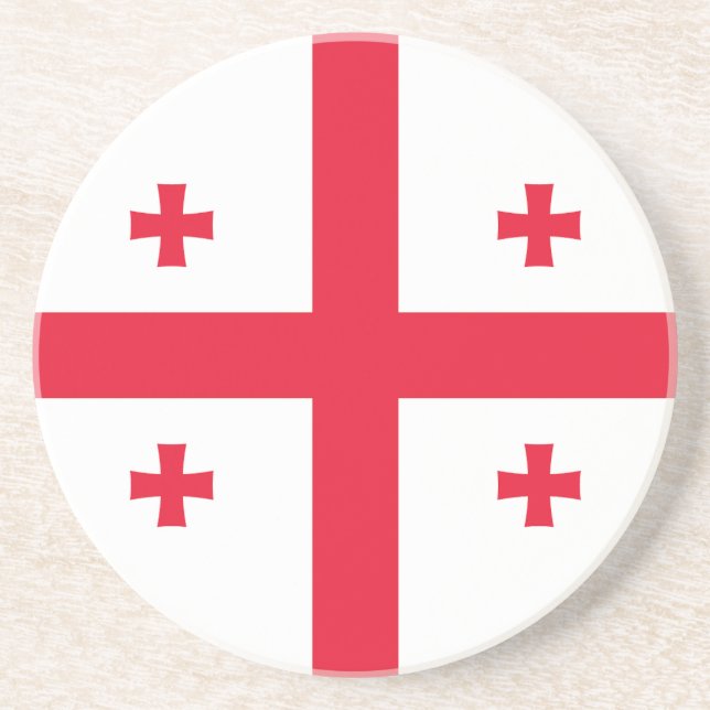 Dessous De Verre En Grès Drapeau de la Géorgie (Devant)