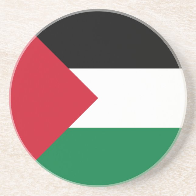 Dessous De Verre En Grès Drapeau de la Palestine (Devant)