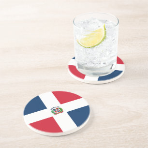Dessous De Verre En Grès Drapeau de la République Dominicaine