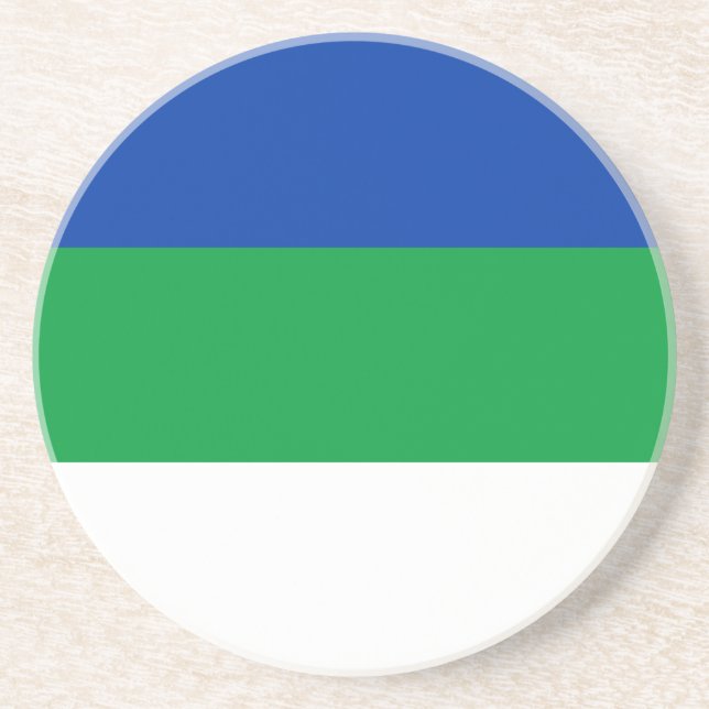 Dessous De Verre En Grès Drapeau de la République Komi (Devant)