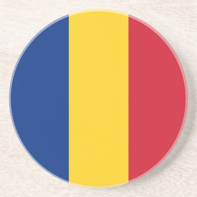 Dessous De Verre En Grès Drapeau de la Roumanie (Devant)