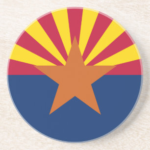 Dessous De Verre En Grès Drapeau de l'Arizona, Américain L'État du cuivre
