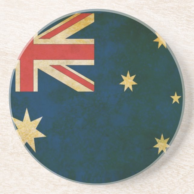 Dessous De Verre En Grès Drapeau de l'Australie dans la grunge (Devant)