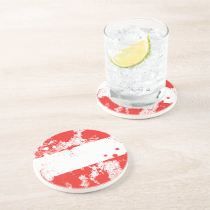 Dessous De Verre En Grès Drapeau de l'Autriche
