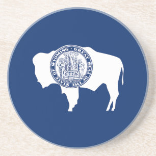 Dessous De Verre En Grès Drapeau de l'État du Wyoming