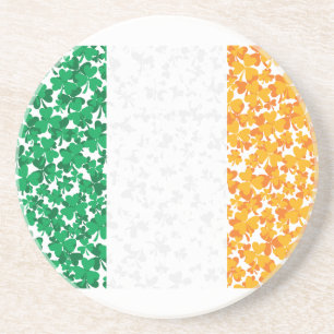 Dessous De Verre En Grès Drapeau de l'Irlande Shamrock