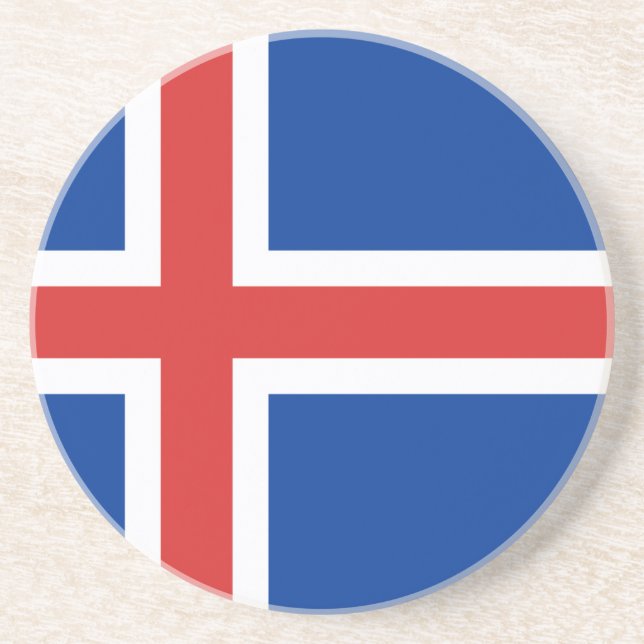 Dessous De Verre En Grès Drapeau de l'Islande (Devant)