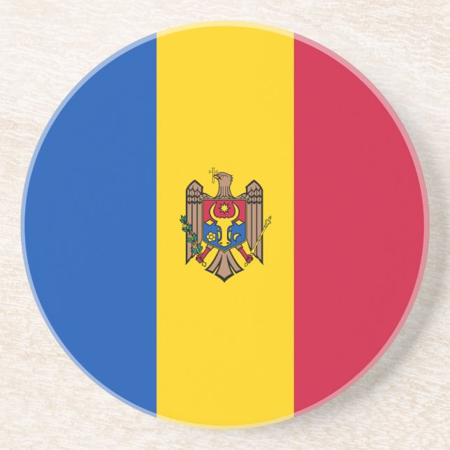 Dessous De Verre En Grès Drapeau de Moldova (Devant)
