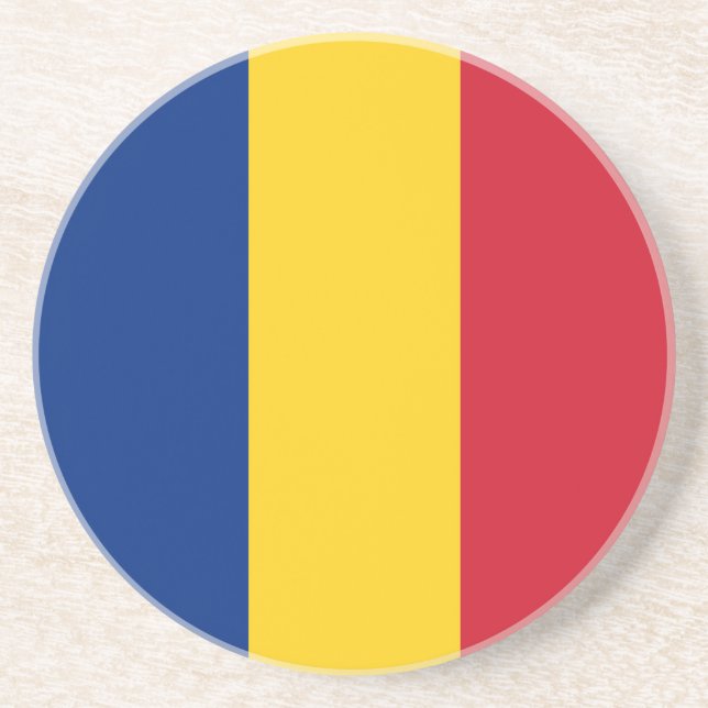 Dessous De Verre En Grès Drapeau de Roumanie (Devant)