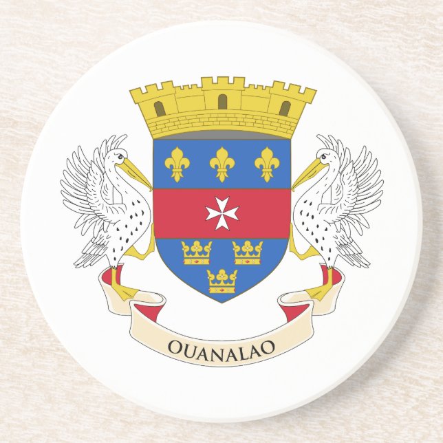 Dessous De Verre En Grès Drapeau de Saint-Barthélemy (Devant)