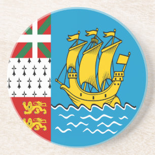 Dessous De Verre En Grès Drapeau de Saint-Pierre-et-Miquelon