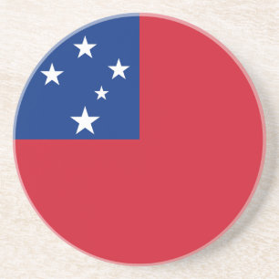 Dessous De Verre En Grès Drapeau de Samoa