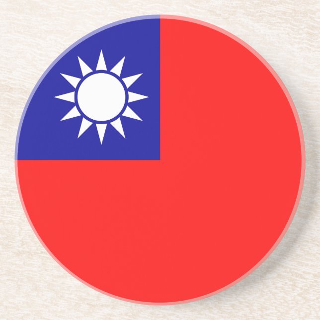 Dessous De Verre En Grès Drapeau de Taïwan (Devant)