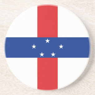 Dessous De Verre En Grès Drapeau des Antilles néerlandaises
