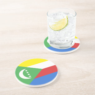 Dessous De Verre En Grès Drapeau des Comores