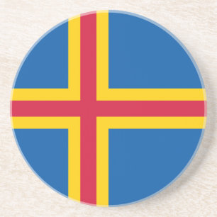 Dessous De Verre En Grès Drapeau des îles Åland patriotiques