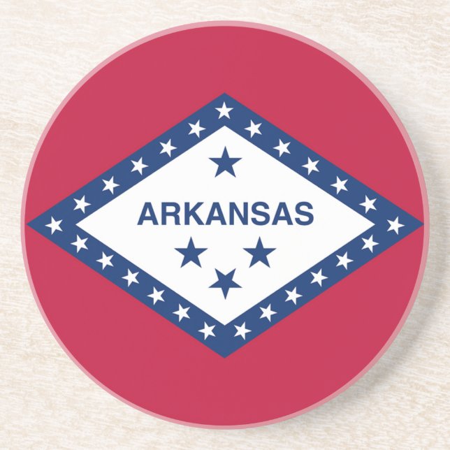 Dessous De Verre En Grès Drapeau d'État de l'Arkansas (Devant)