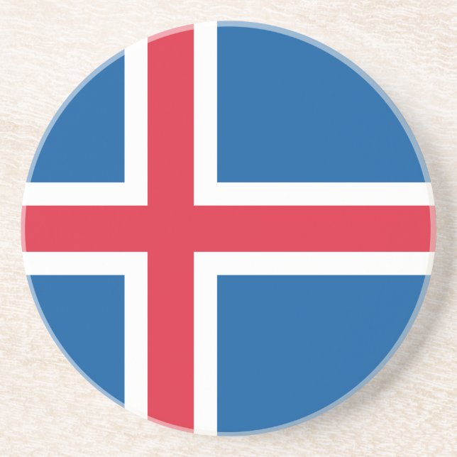Dessous De Verre En Grès Drapeau d'Islande (Devant)