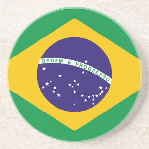 Dessous De Verre En Grès Drapeau du Brésil