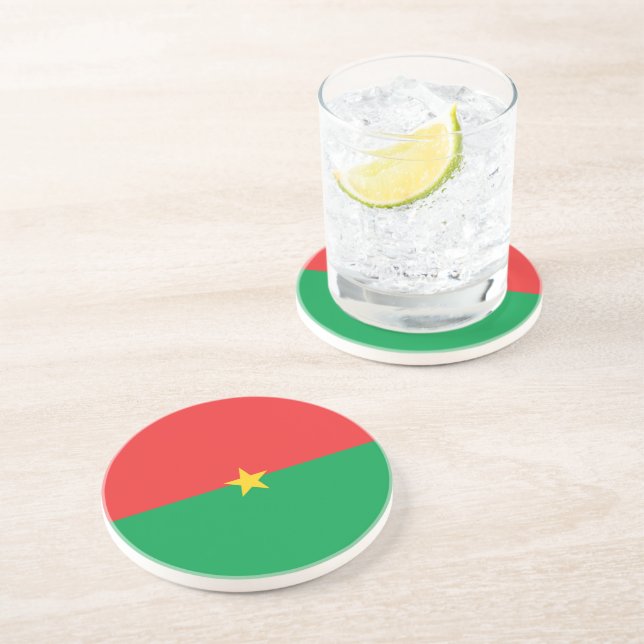 Dessous De Verre En Grès drapeau du Burkina Faso (Côté)