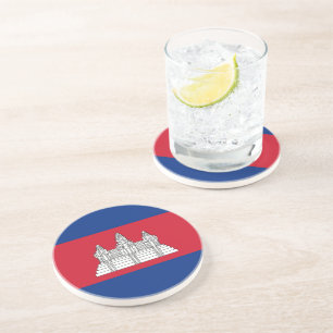 Dessous De Verre En Grès drapeau du Cambodge