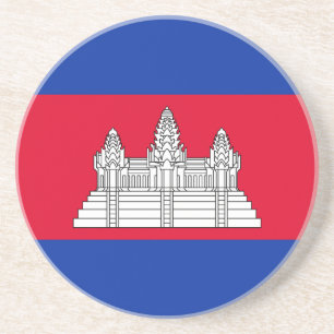 Dessous De Verre En Grès Drapeau du Cambodge patriotique