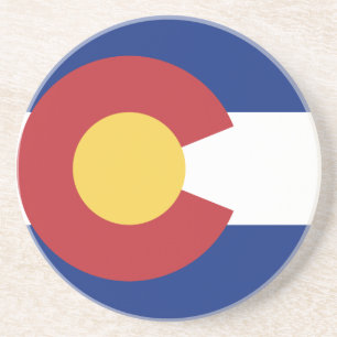 Dessous De Verre En Grès Drapeau du Colorado