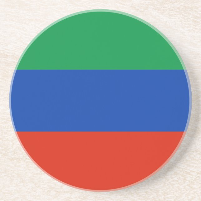 Dessous De Verre En Grès Drapeau du Daghestan (Devant)