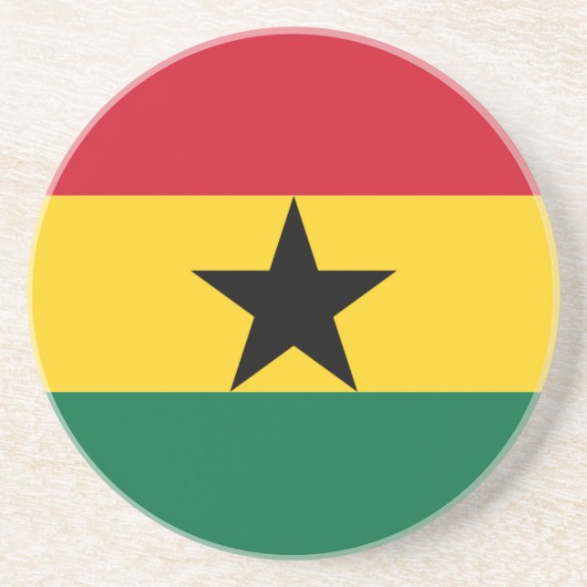 Dessous De Verre En Grès Drapeau du Ghana (Devant)