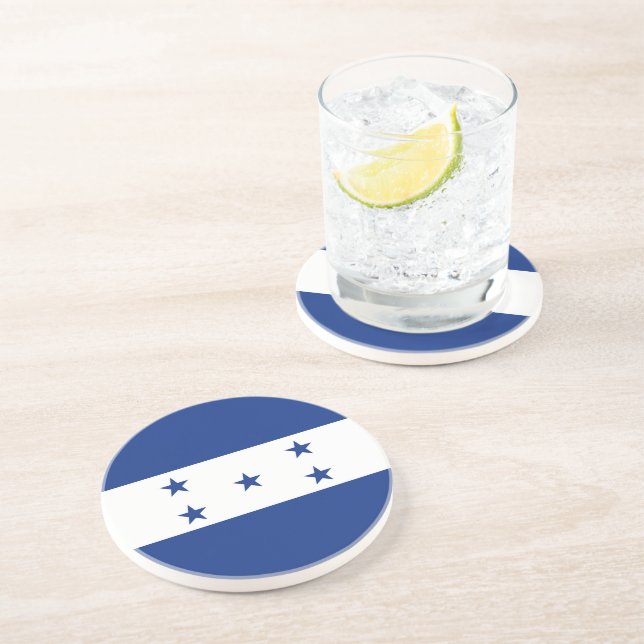 Dessous De Verre En Grès Drapeau du Honduras (Côté)