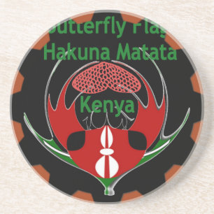 Dessous De Verre En Grès Drapeau du Kenya - Hakuna Matata Patriotic