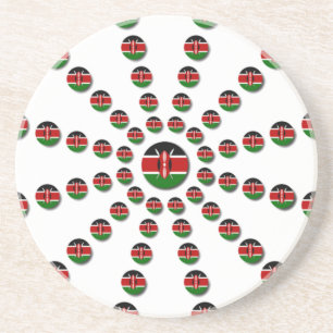 Dessous De Verre En Grès Drapeau du Kenya Motif radial : Art et Décor patri