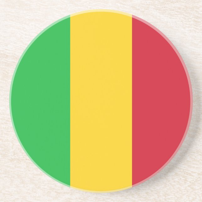 Dessous De Verre En Grès Drapeau du Mali (Devant)