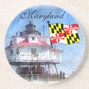 Dessous De Verre En Grès Drapeau du Maryland