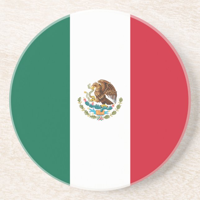 Dessous De Verre En Grès Drapeau du Mexique (Devant)