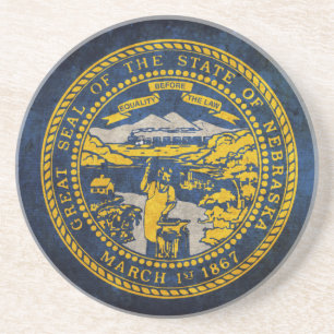 Dessous De Verre En Grès Drapeau du Nebraska